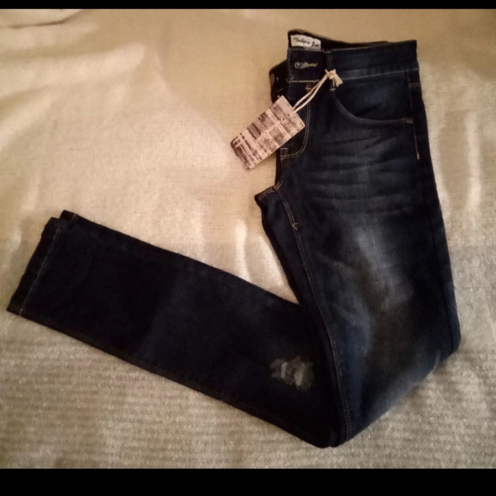 Slightly distressed jeans